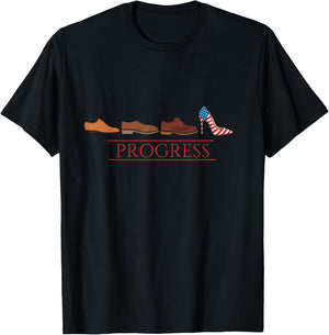 Kamala Harris For President 2024 Cute High Heel - Progress T-Shirt - T-Shirt | Black