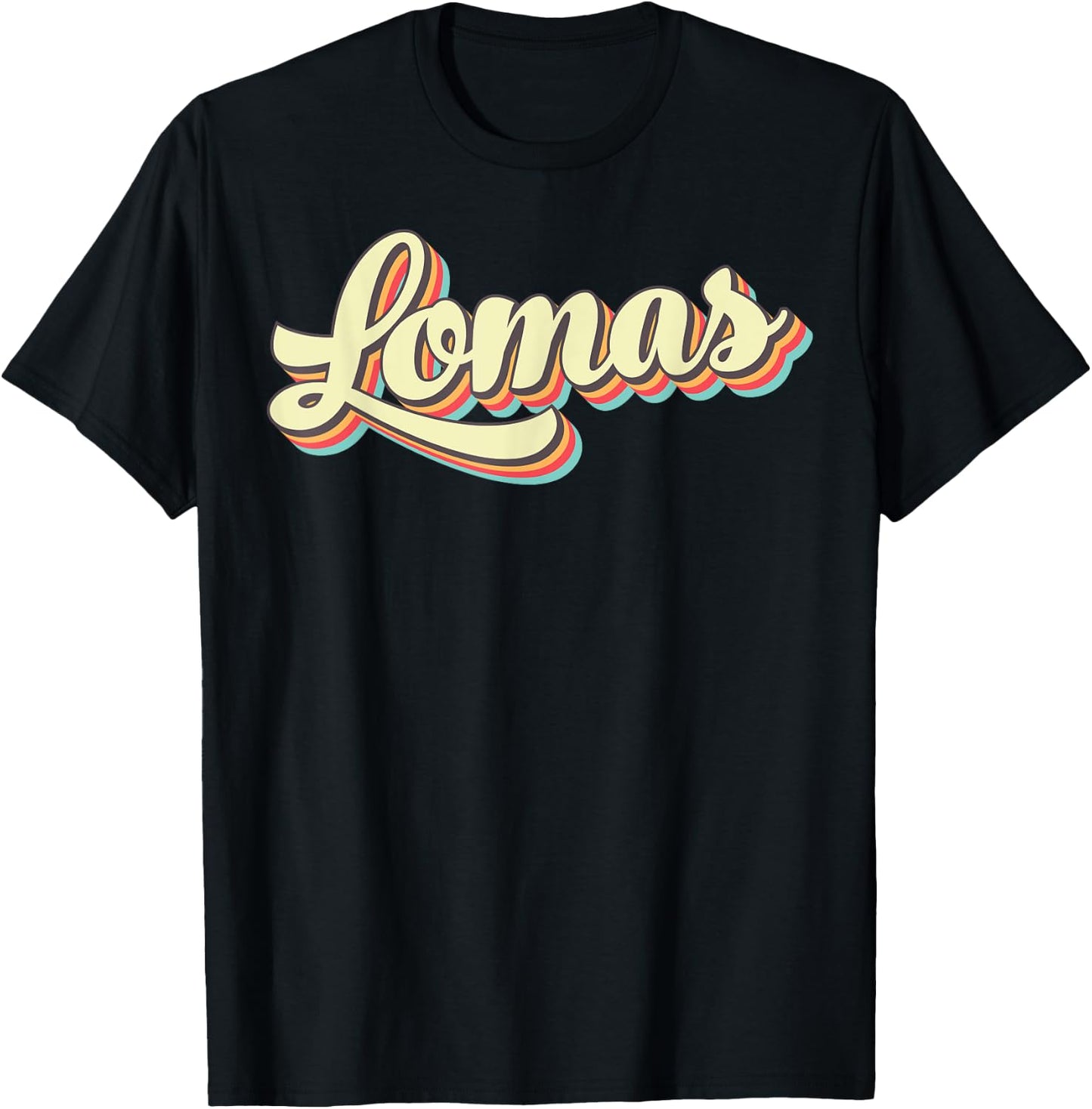 Lomas Retro Art Baseball Font Vintage T-Shirt - T-Shirt | Black