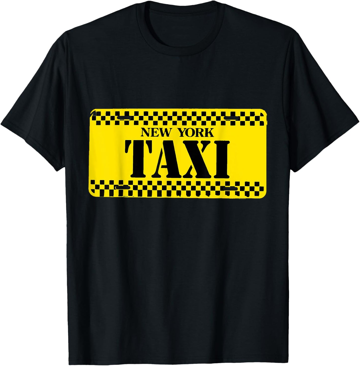 nyc taxi Costume Halloween yellow plate T-Shirt - T-Shirt | Black