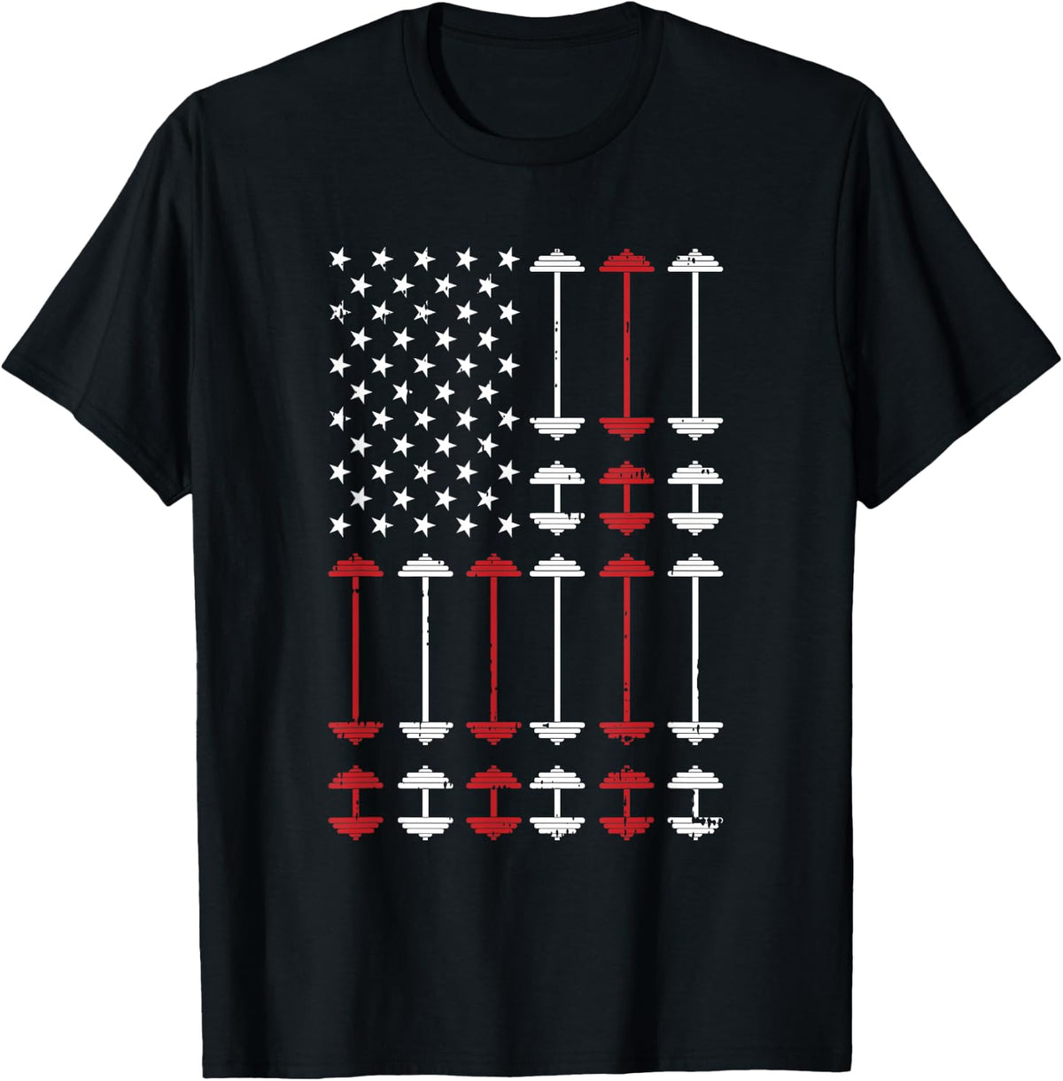American Flag Gym 4th Of July Fitness Athlete Trainer T-Shirt - T-Shirt | Black