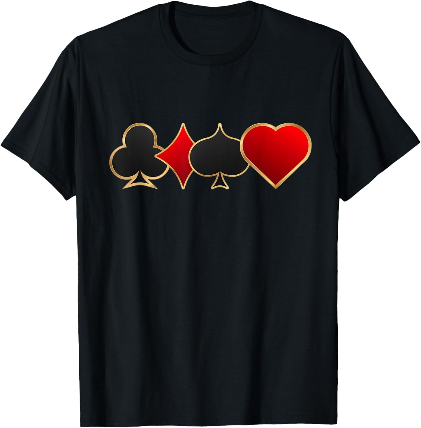 Elegant Poker Suits Design T-Shirt - T-Shirt | Black