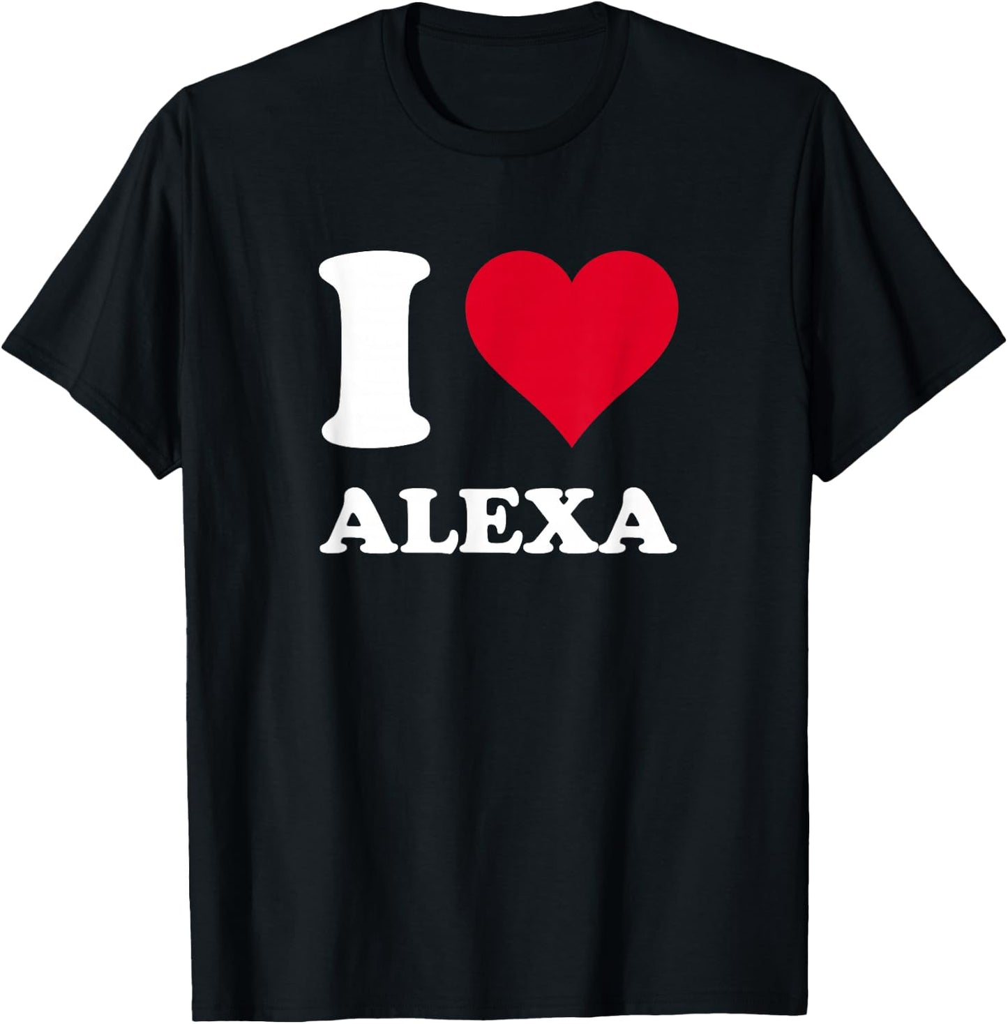 Red Heart I Love Alexa T-Shirt - T-Shirt | Black