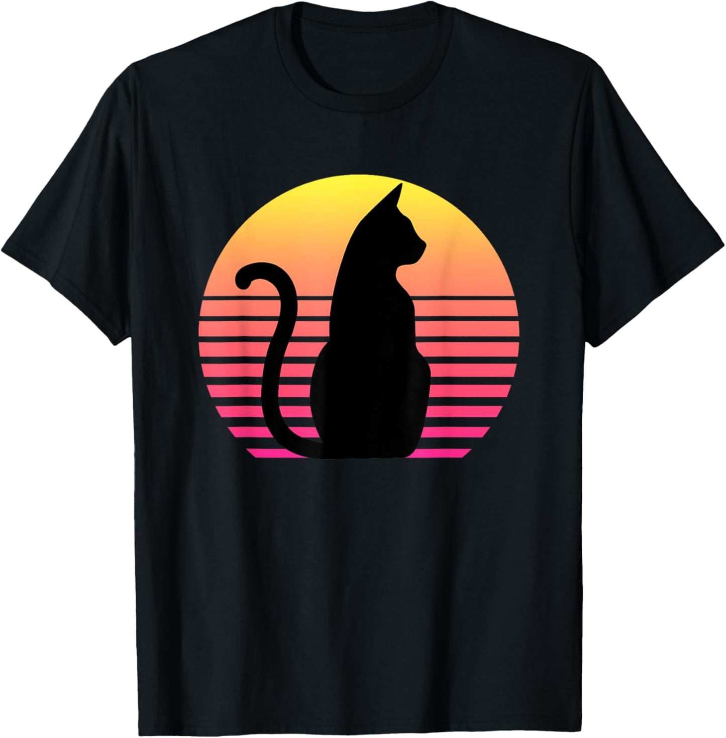 Funny Cat Gift Retro Vintage T-Shirt - T-Shirt | Black