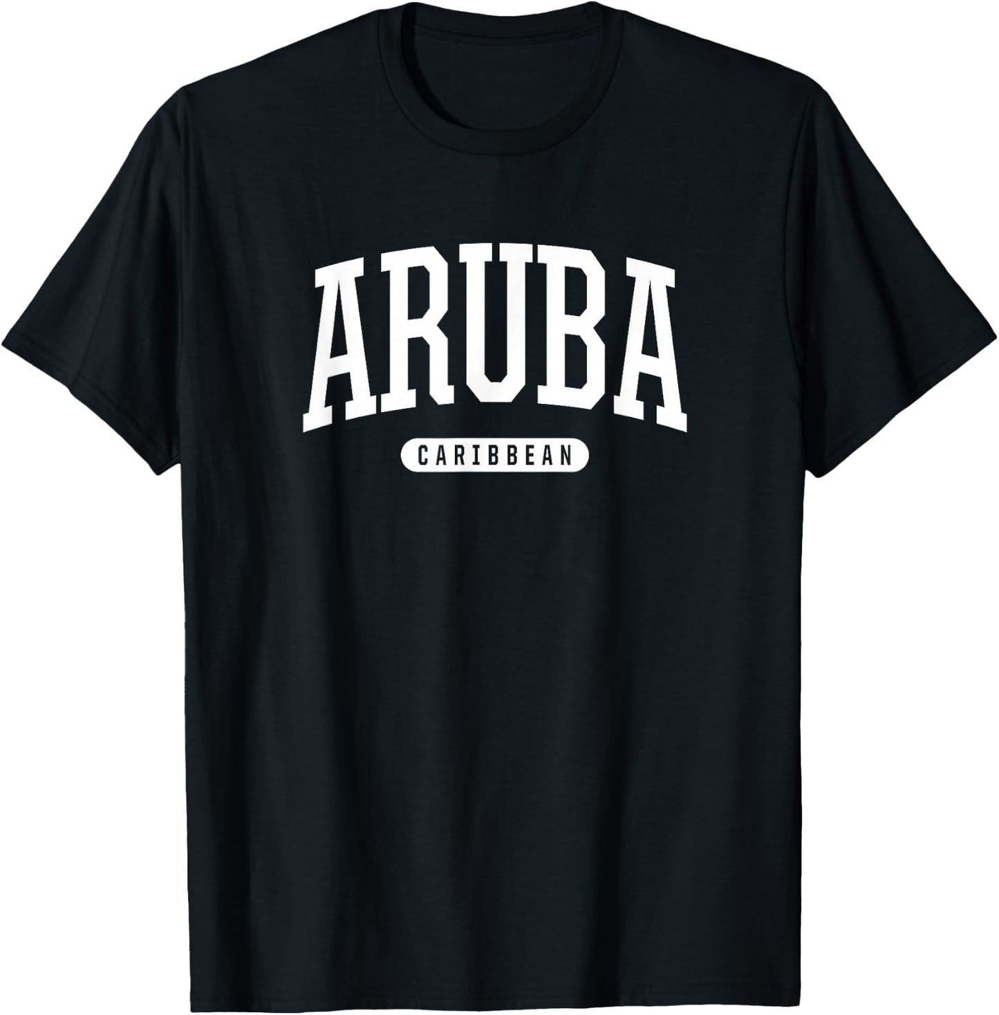 College Style Aruba Caribbean Souvenir Gift T-Shirt - T-Shirt | Black