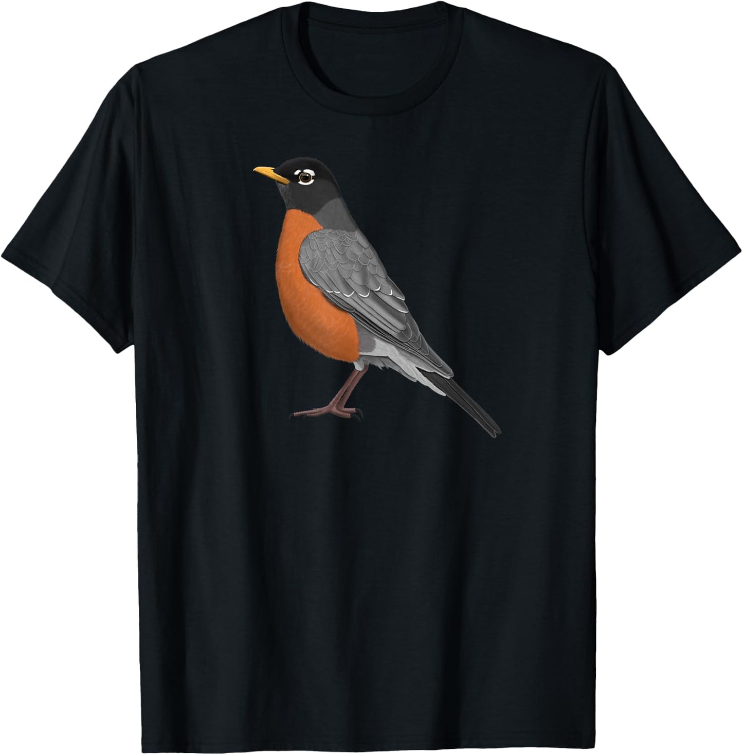 American Robin Bird Birder Birdlover Birdwatcher Animal T-Shirt - T-Shirt | Black