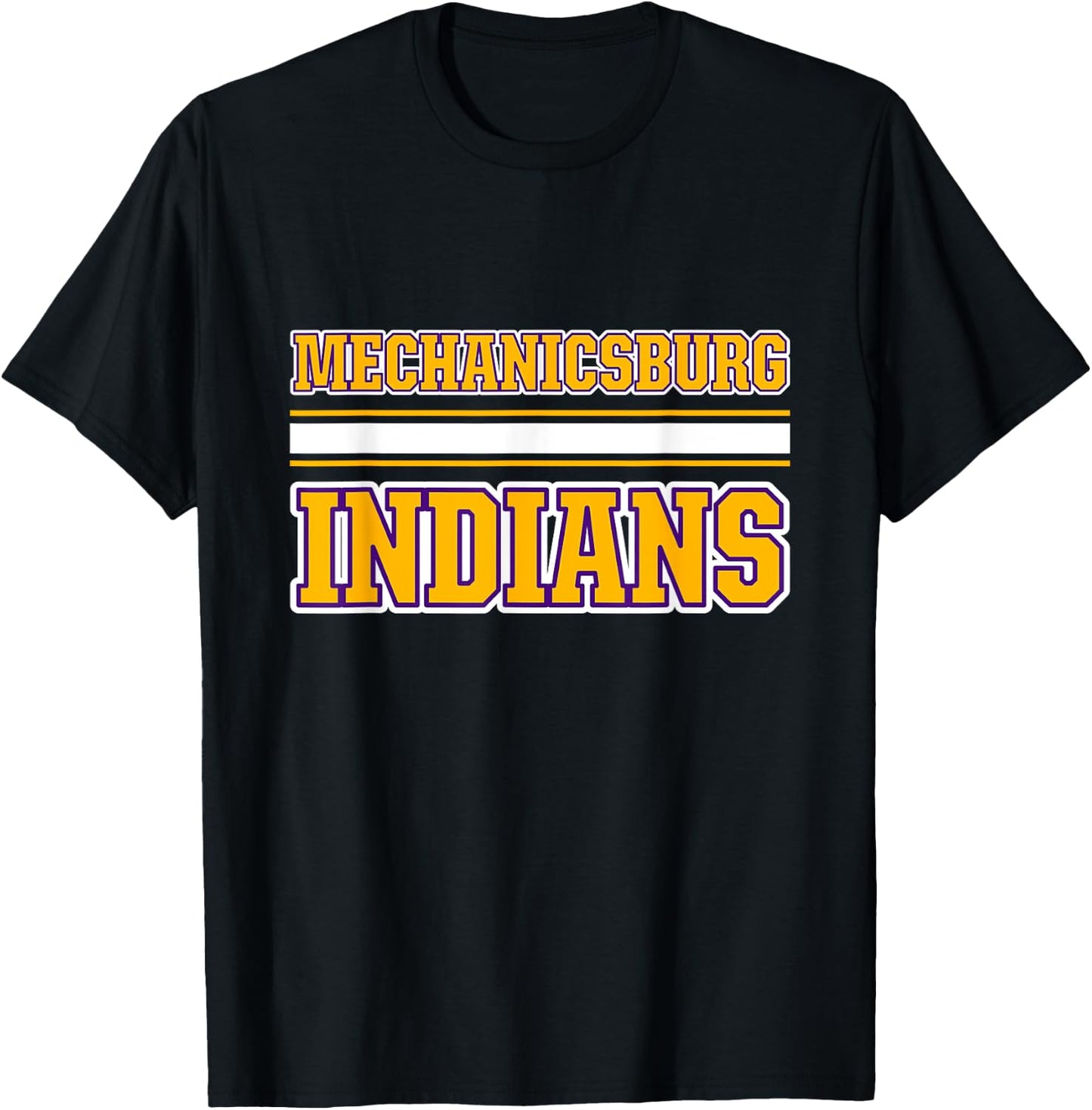 Mechanicsburg Indians Horizontal Stripes T-Shirt - T-Shirt | Black