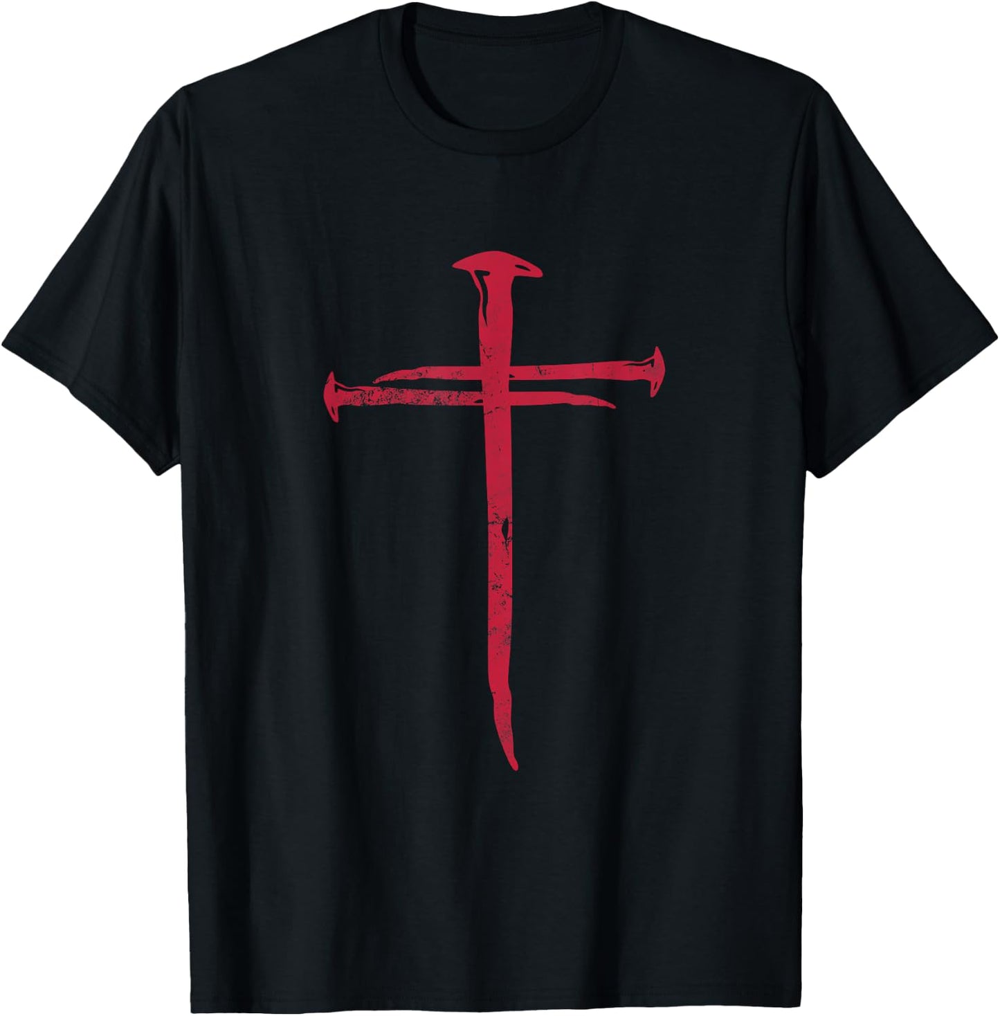 Cross Nails Crucifix Christian Catholic Religous Grunge T-Shirt - T-Shirt | Black