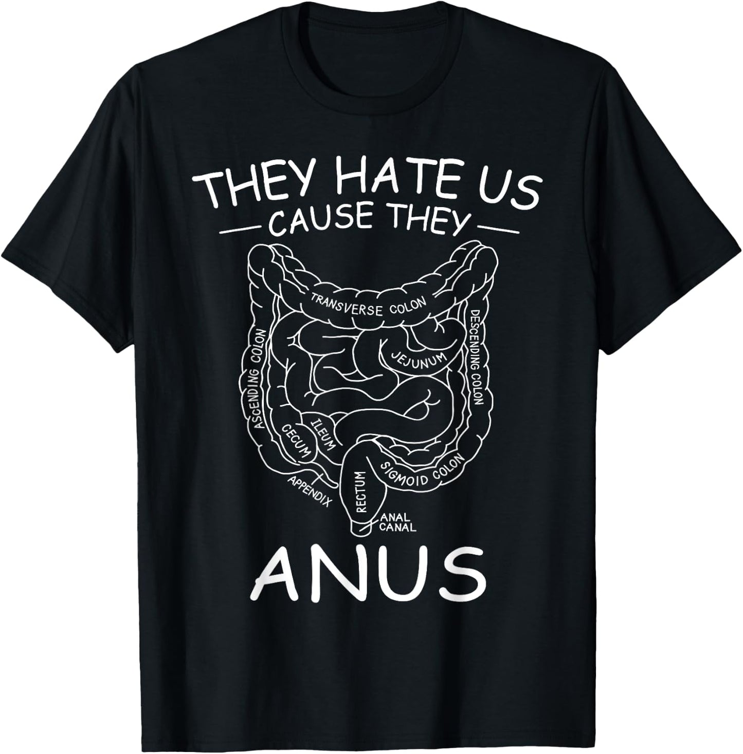 They Hate Us Cause They Anus Endoscopy Colonoscopy T-Shirt - T-Shirt | Black