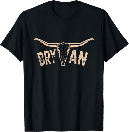 Classic Arts Bryan Last Name Personalized Outfits Western T-Shirt - T-Shirt | Black