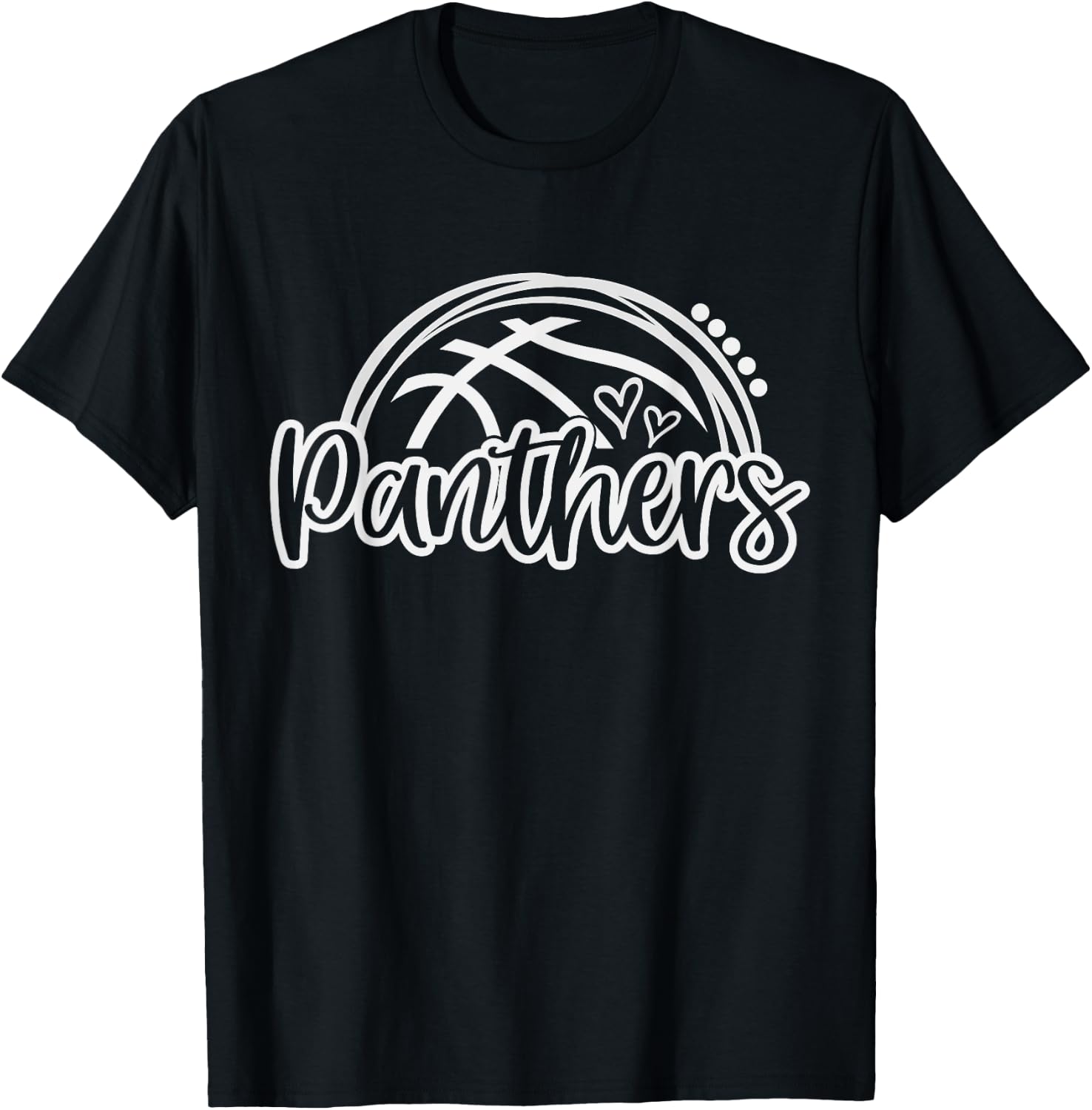 Basketball Panther School Sports Fan Team Spirit T-Shirt - T-Shirt | Black