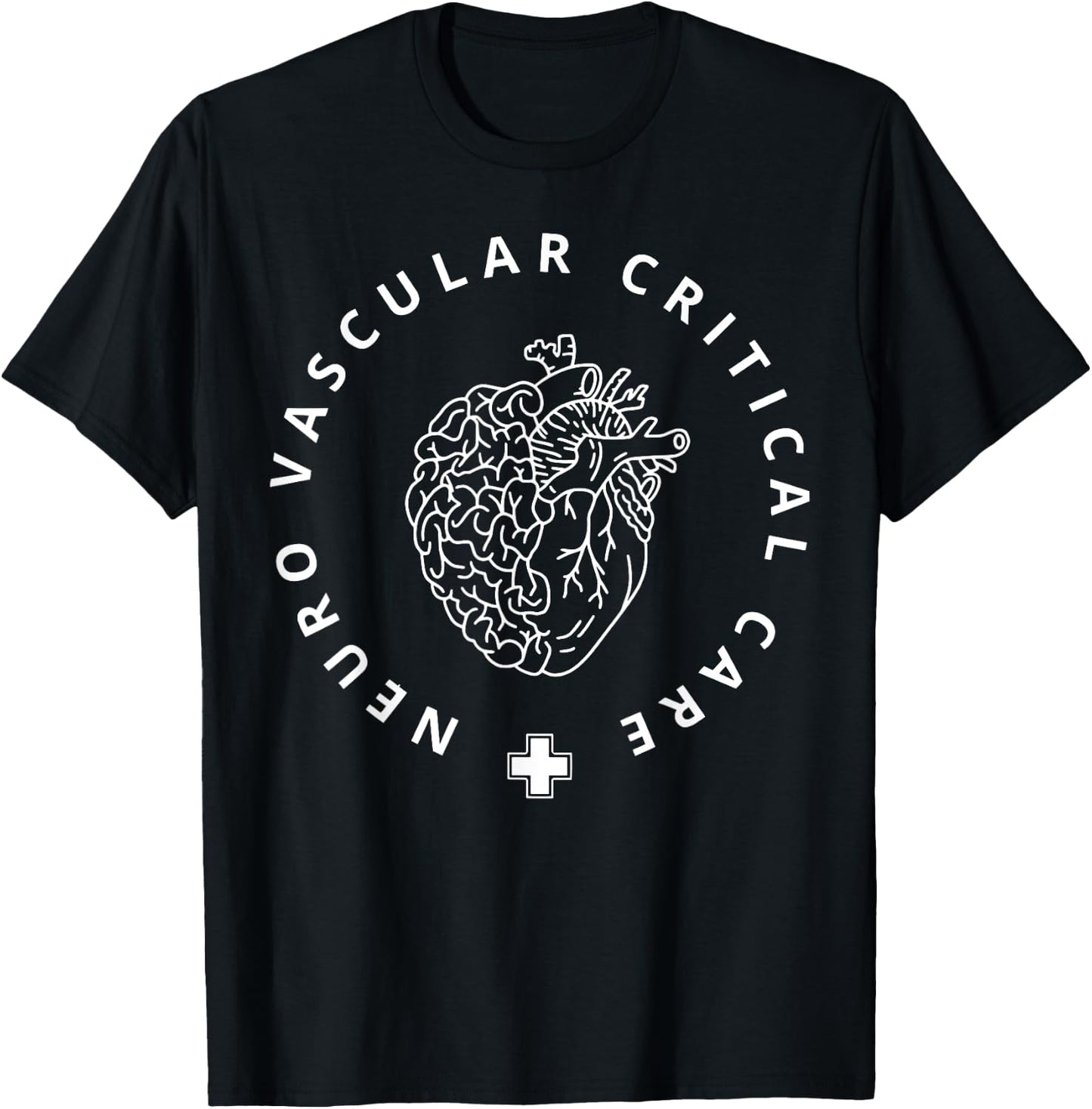 Retro Neuro Vascular Critical Care Nurse Neuro ICU ICU RN T-Shirt - T-Shirt | Black