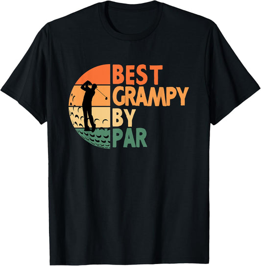 Best Grampy By Par Golfing Funny Golf Golfer T-Shirt - T-Shirt | Black