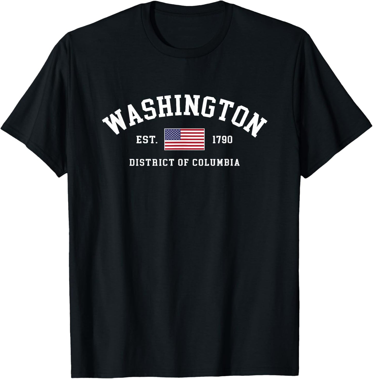 Washington DC July 4th US Flag Retro Throwback T-Shirt - T-Shirt | Black