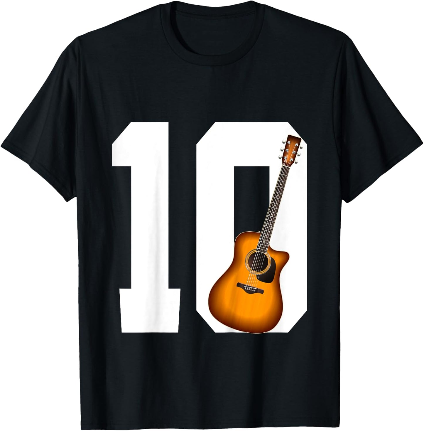 Young Guitarists and Music Lovers 10th Birthday Guitar T-Shirt - T-Shirt | Black