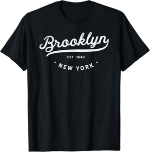 Classic Vintage Retro Brooklyn New York NYC USA Novelty T-Shirt - T-Shirt | Black