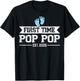 First Time Pop Pop Est 2025 New Grandpa Baby Announcement T-Shirt - T-Shirt | Black