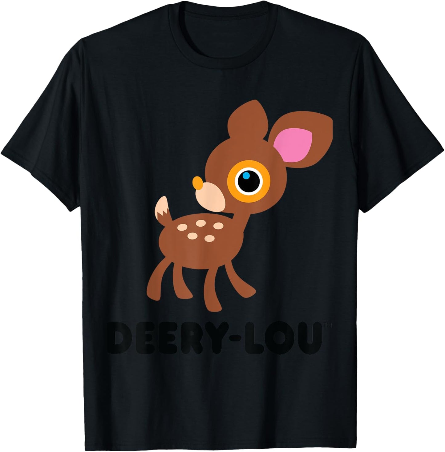 Deery-Lou Character Front and Back T-Shirt - T-Shirt | Black