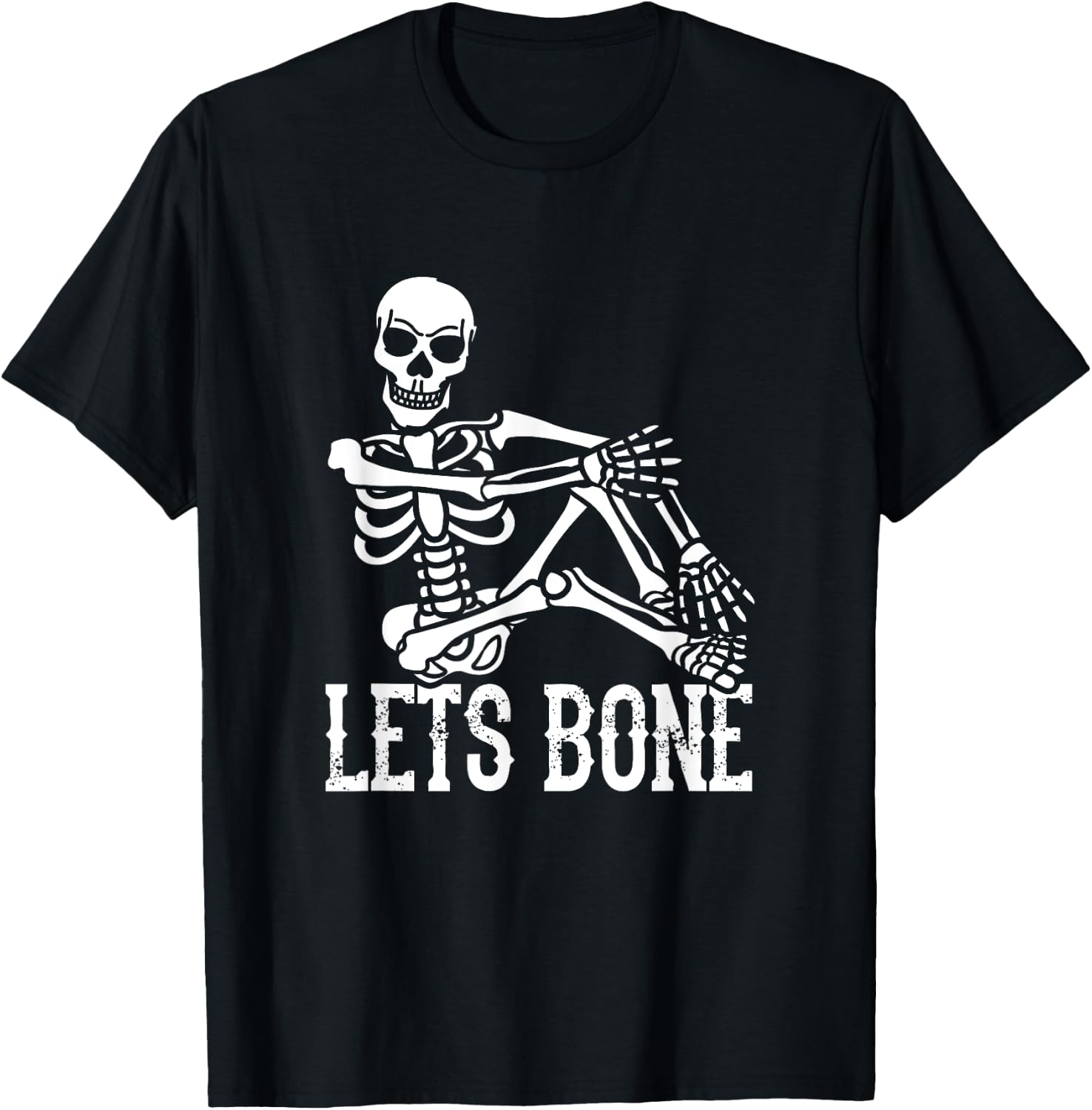 Lets Bone Skeleton Adult Halloween Costume T-Shirt - T-Shirt | Black