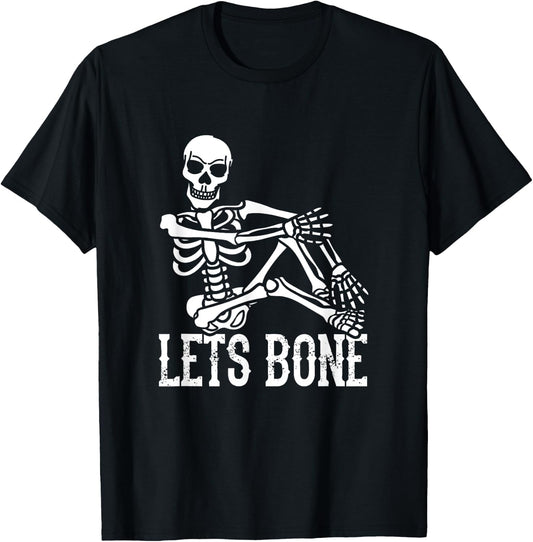 Lets Bone Skeleton Adult Halloween Costume T-Shirt - T-Shirt | Black