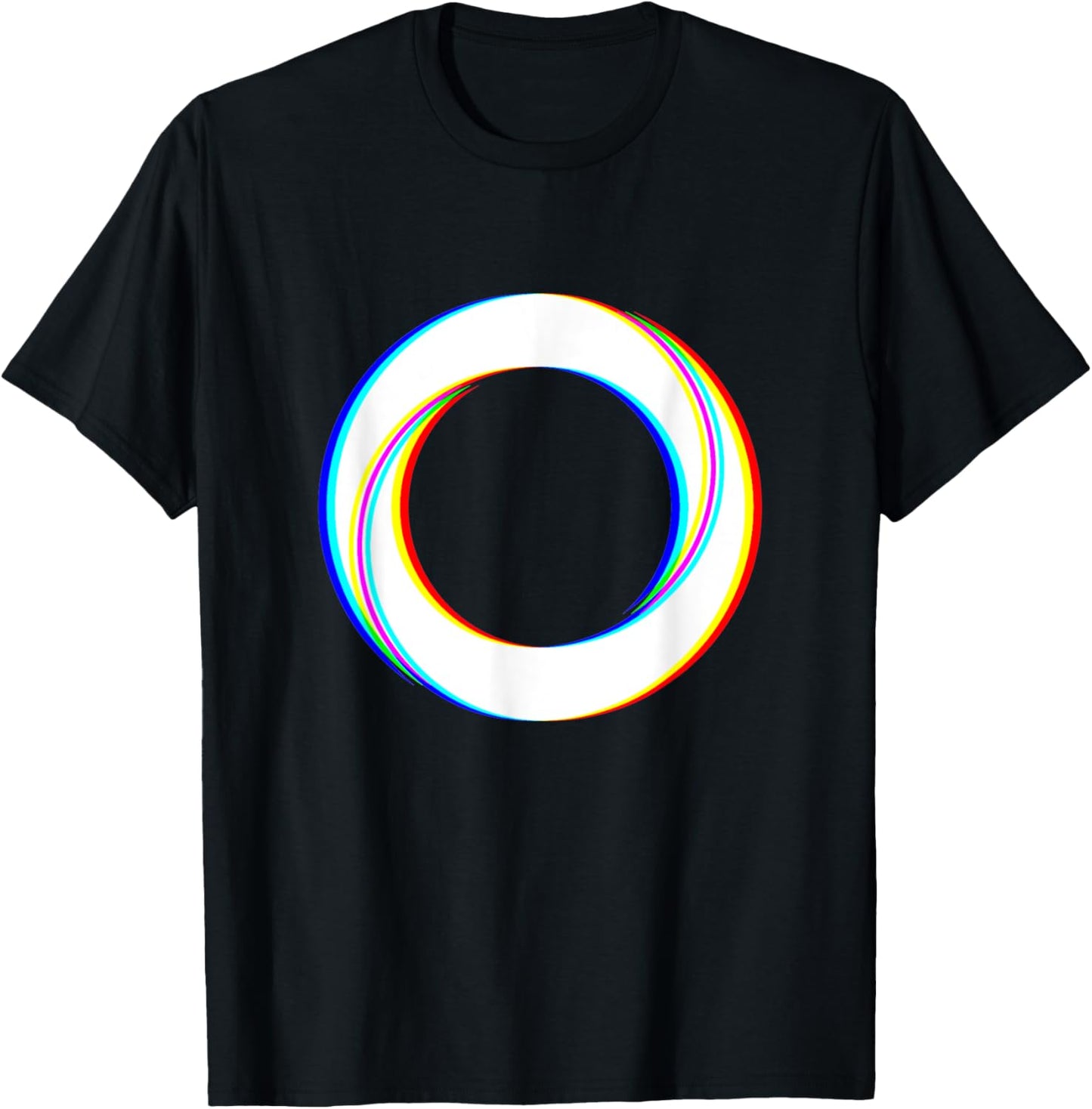 Trippy Geometric Circle Shape Abstract Optical Illusion EDM T-Shirt - T-Shirt | Black