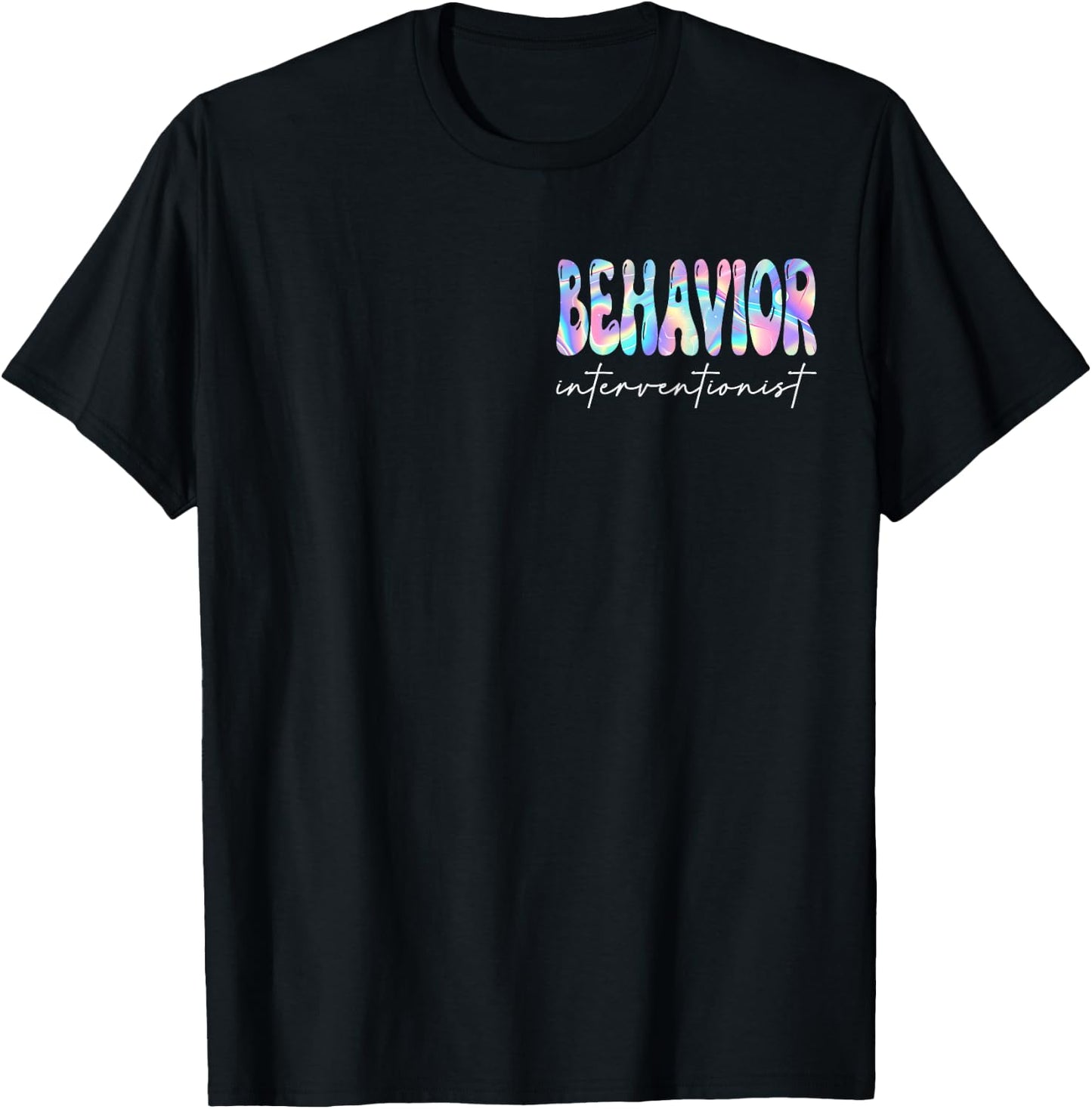 Behavior Interventionist Groovy Back to School Teachers T-Shirt - T-Shirt | Black