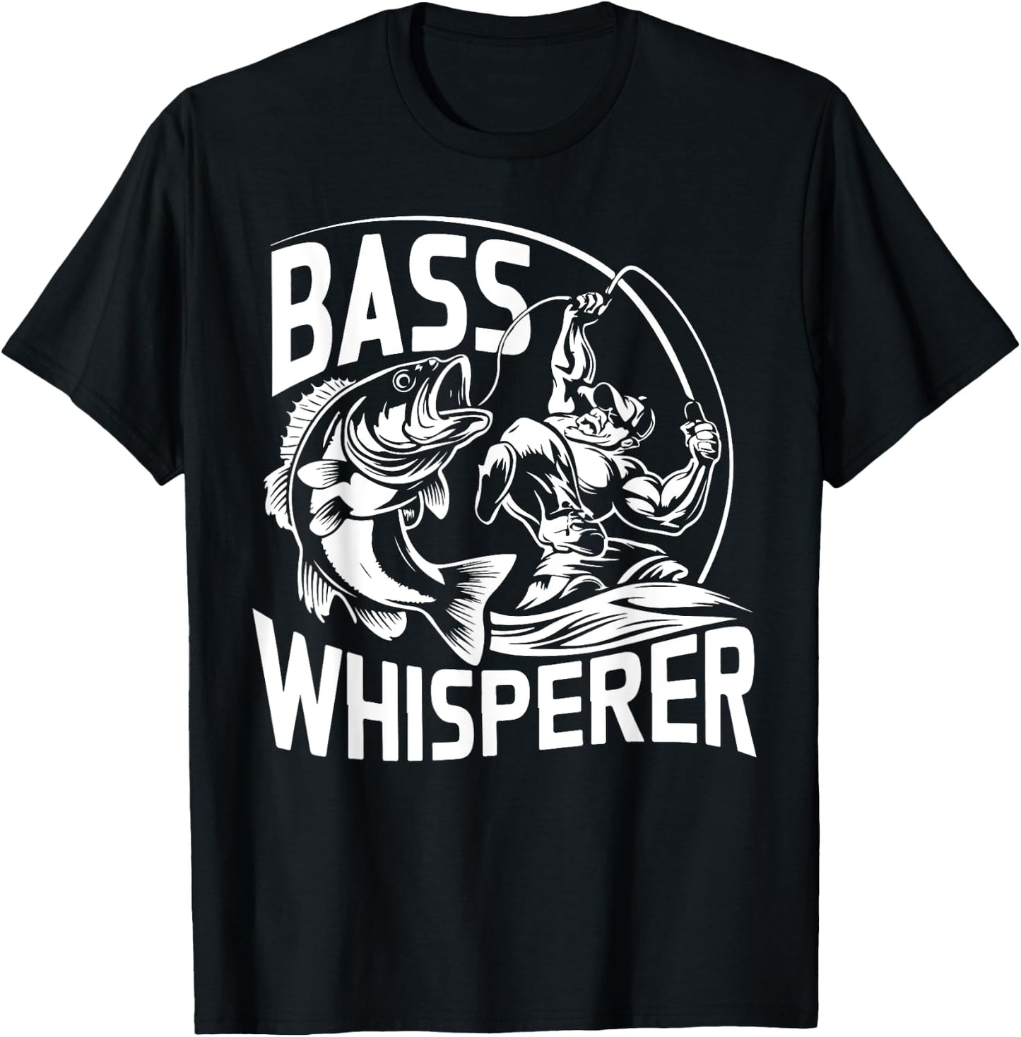 Bass Whisperer Bass Fishing T-Shirt - T-Shirt | Black