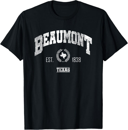 Beaumont TX | Texas | Vintage Throwback T-Shirt - T-Shirt | Black