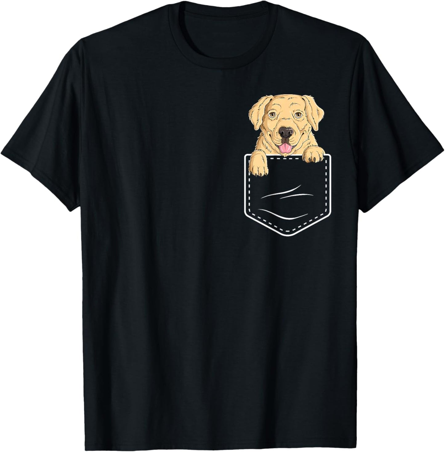 Labrador Retriever In Pocket Funny Dog Puppy Labrador Lover Men Women Kids T-Shirt - T-Shirt | Black