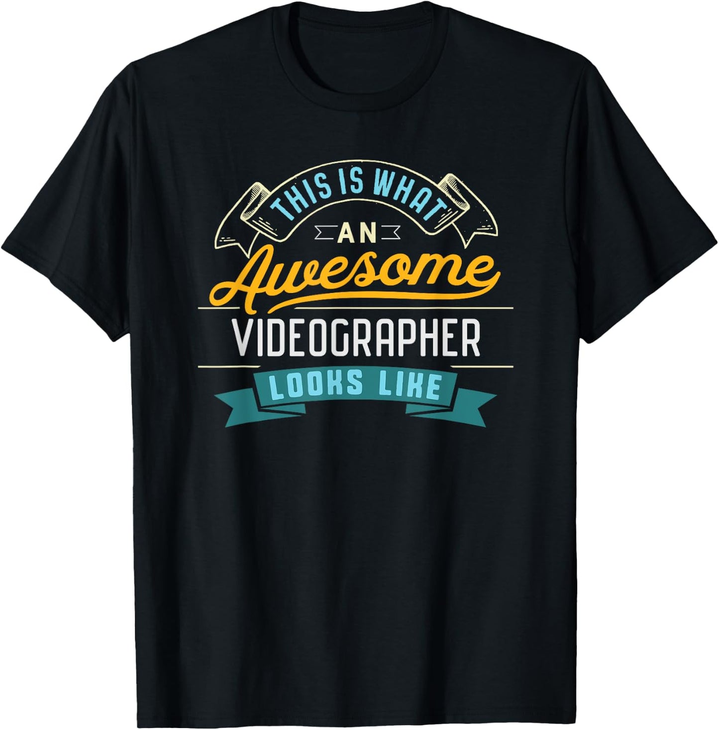 Funny Videographer Shirt Awesome Job Occupation Graduation T-Shirt - T-Shirt | Black