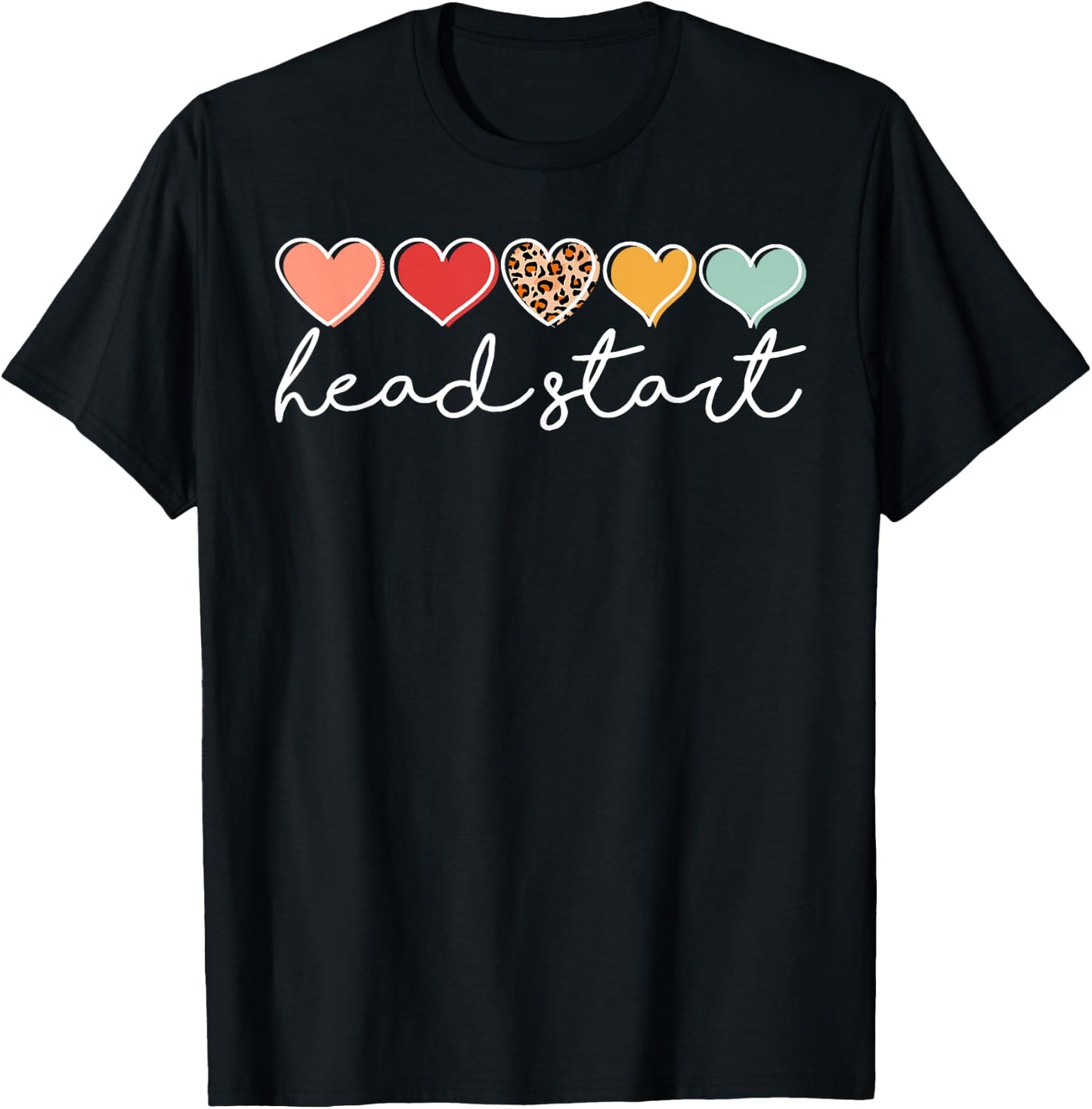 Back To School Head Start Heart Homeschool Headstart Teacher Women Kids T-Shirt - T-Shirt | Black