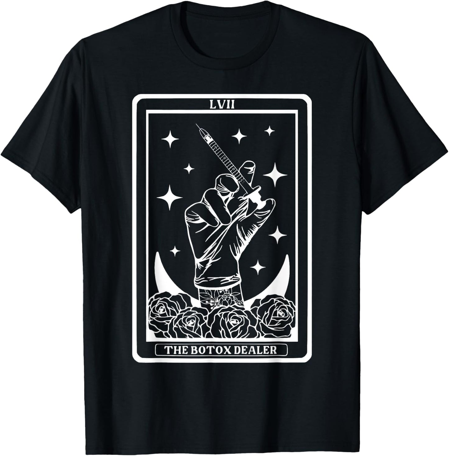 Botox Dealer Tarot Card Aesthetic Nurse Injector Lips T-Shirt - T-Shirt | Black