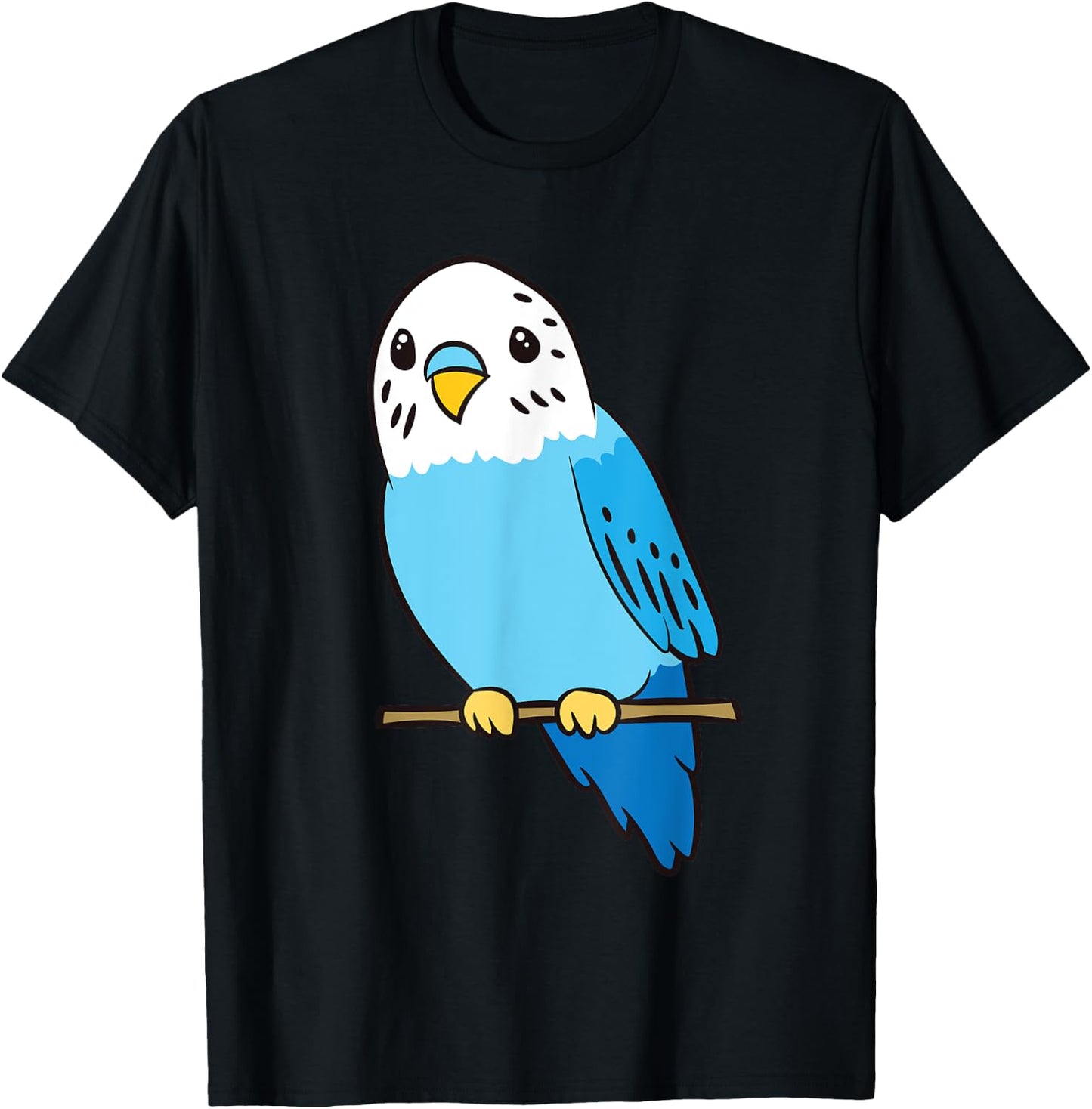 Budgie Bird Parakeet Cute Parakeet Blue T-Shirt - T-Shirt | Black
