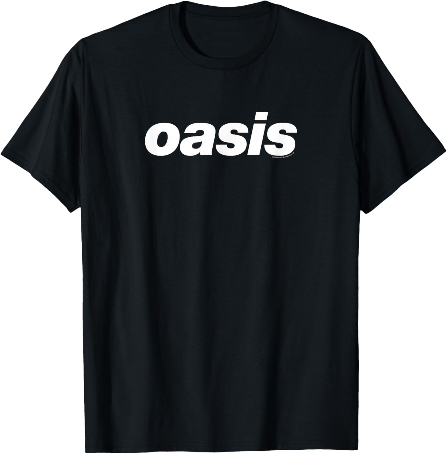 Oasis – White Logo On Black T-Shirt - T-Shirt | Black