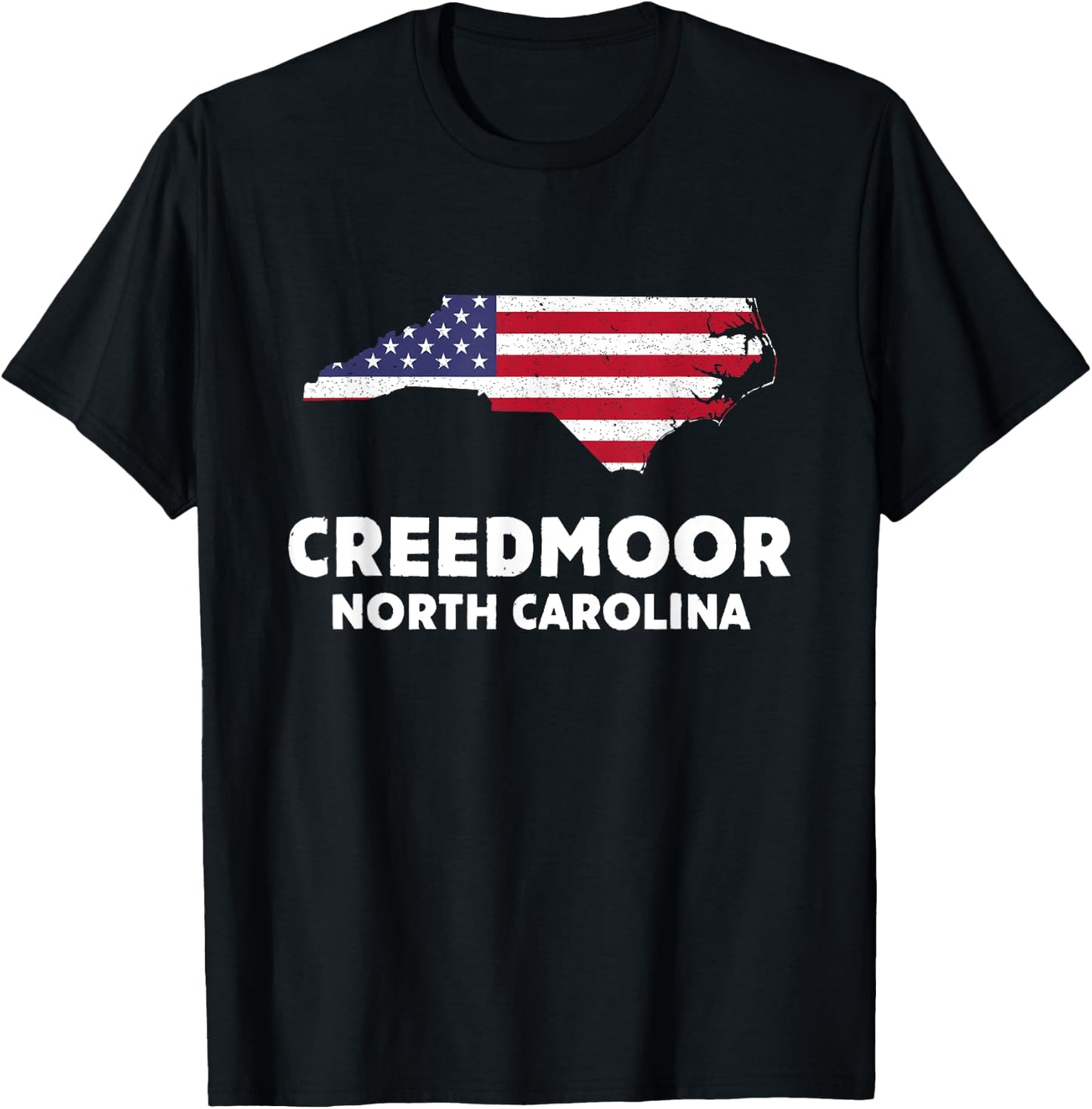 Distressed Patriotic USA Flag Creedmoor, North Carolina T-Shirt - T-Shirt | Black