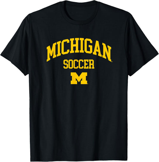 University of Michigan Wolverines U of M Soccer T-Shirt - T-Shirt | Black