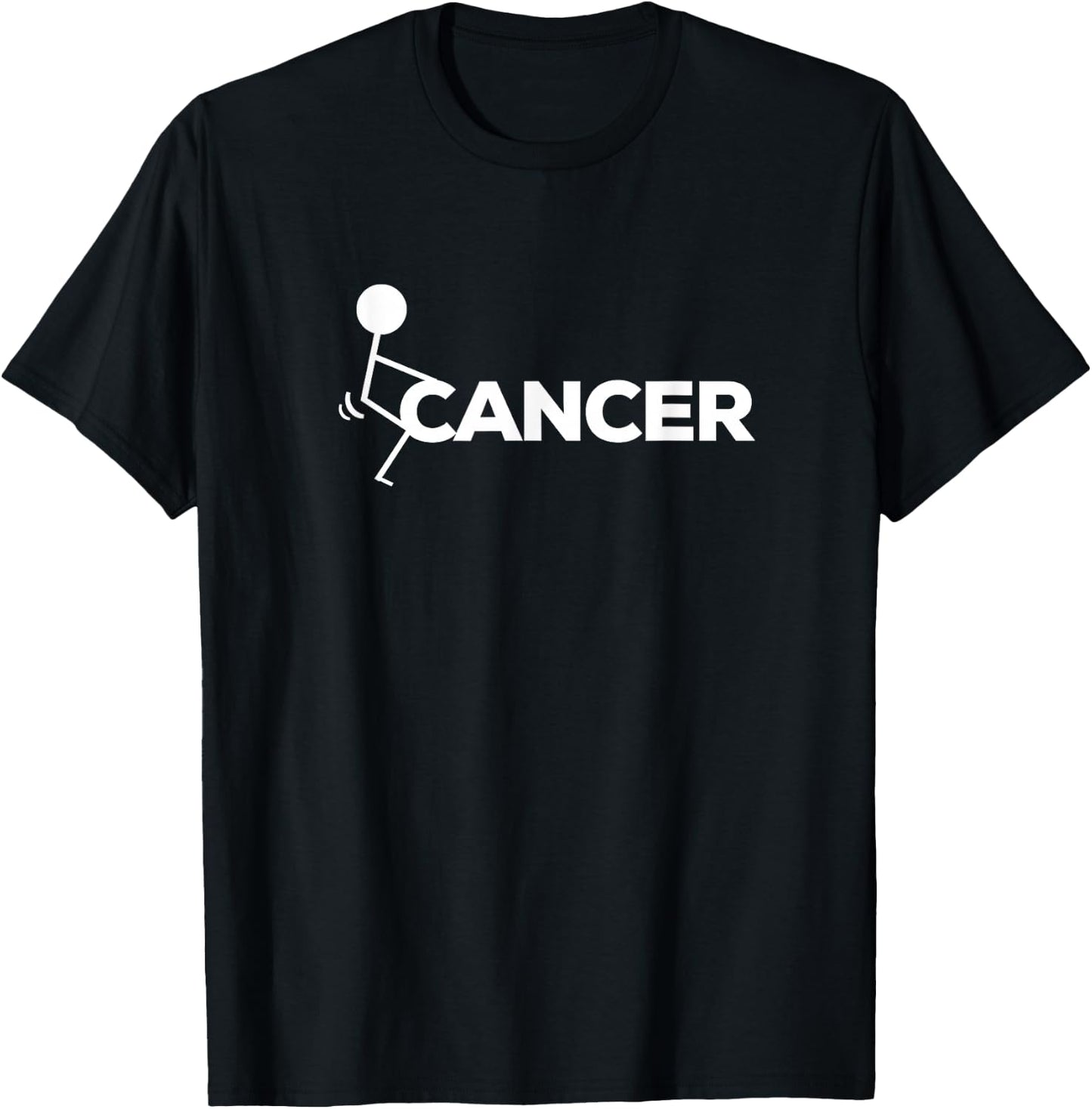 F Cancer Funny Stick figure Screw Hump It T Shirt T-Shirt - T-Shirt | Black