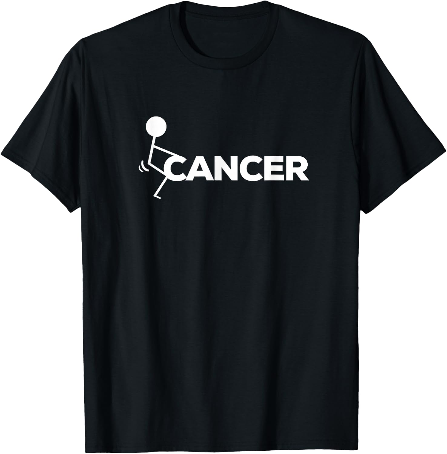 F Cancer Funny Stick figure Screw Hump It T Shirt T-Shirt - T-Shirt | Black