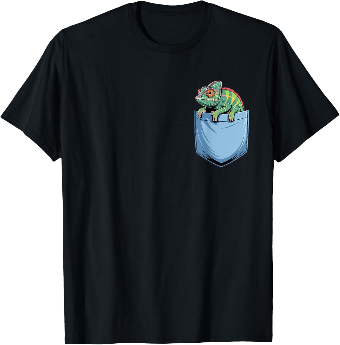 Cute Pocket Chameleon Lizard Lovers Herpetologist T-Shirt - T-Shirt | Black