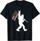 Bigfoot Firefighter Thin Red Line Flag for Dad and Mom T-Shirt - T-Shirt | Black
