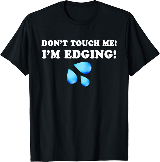Don't Touch Me I'm Edging, Funny Edging, Funny Sarcastic T-Shirt - T-Shirt | Black