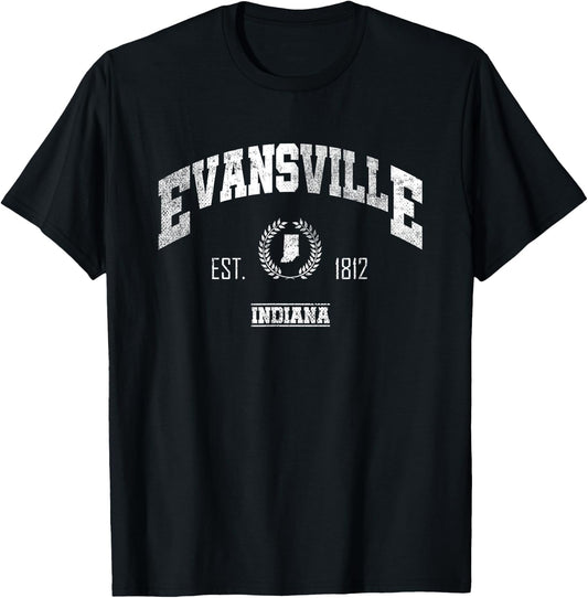 Evansville IN | Indiana | Vintage Throwback T-Shirt - T-Shirt | Black