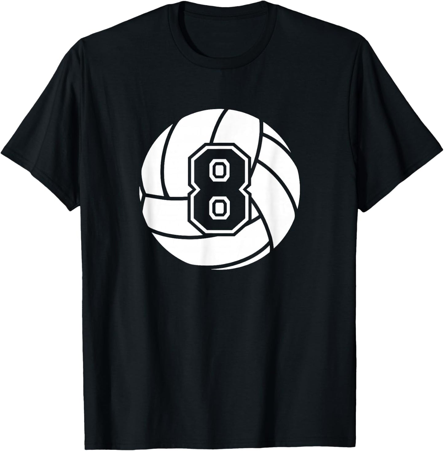 Volleyball Player #8 Volleyball Mom Dad Jersey Number 8 T-Shirt - T-Shirt | Black