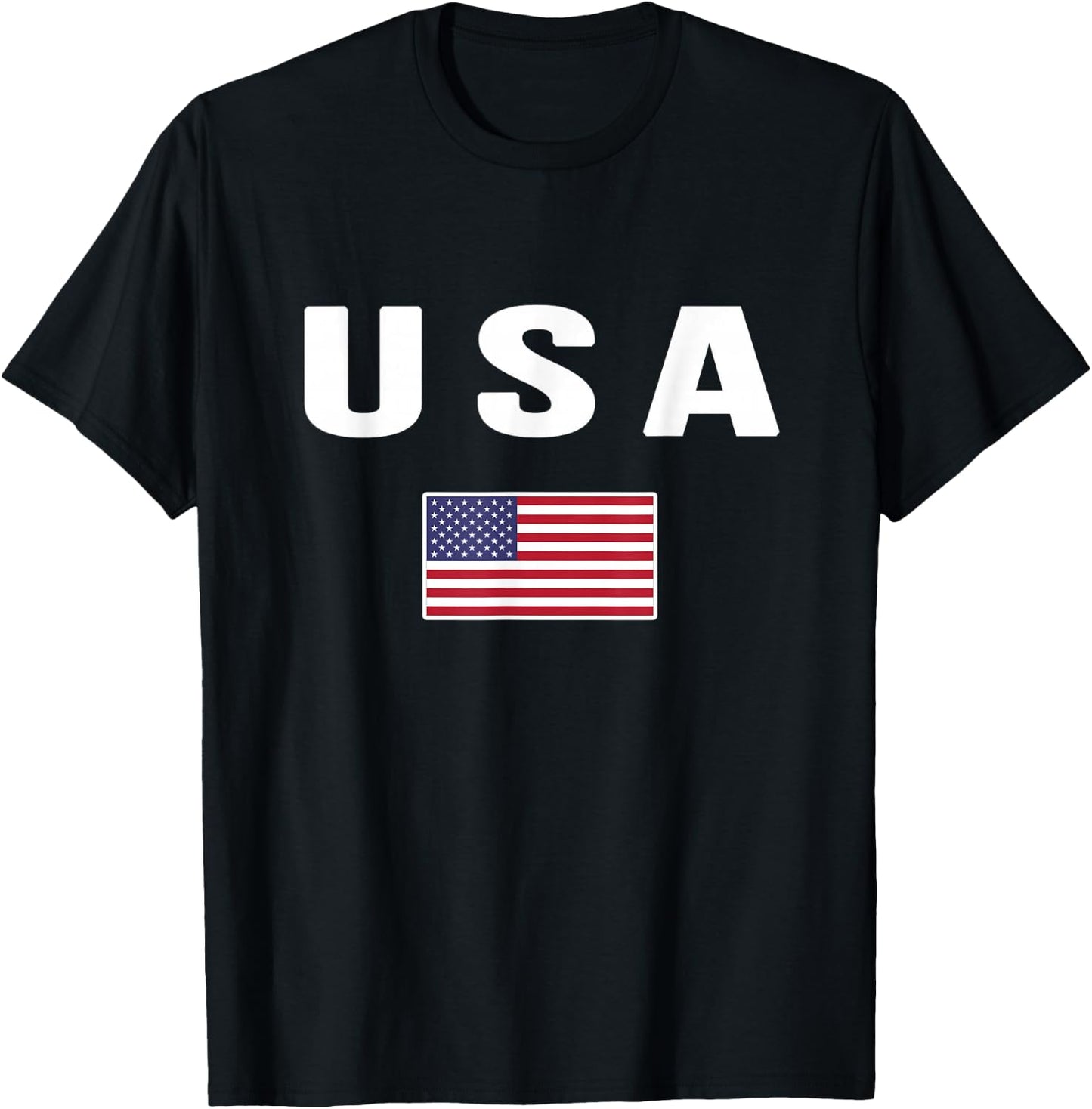 USA Flag Red White Blue Patriotic Design Women Kids T-Shirt - T-Shirt | Black