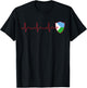 Djibouti Flag Heartbeat EKG Patriotic National T-Shirt - T-Shirt | Black