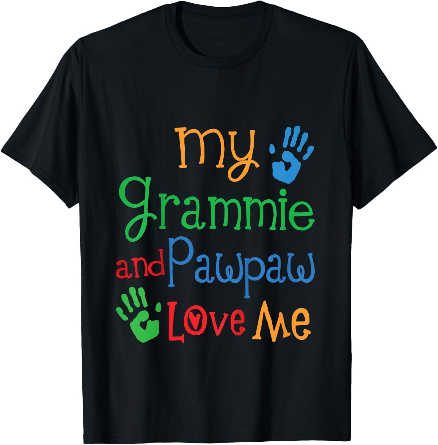 Kids Grammie And Pawpaw Love Me Grandchild T-Shirt - T-Shirt | Black