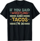 Wrestling And Tacos Im In Funny Wrestler Food Men Women Kids T-Shirt - T-Shirt | Black