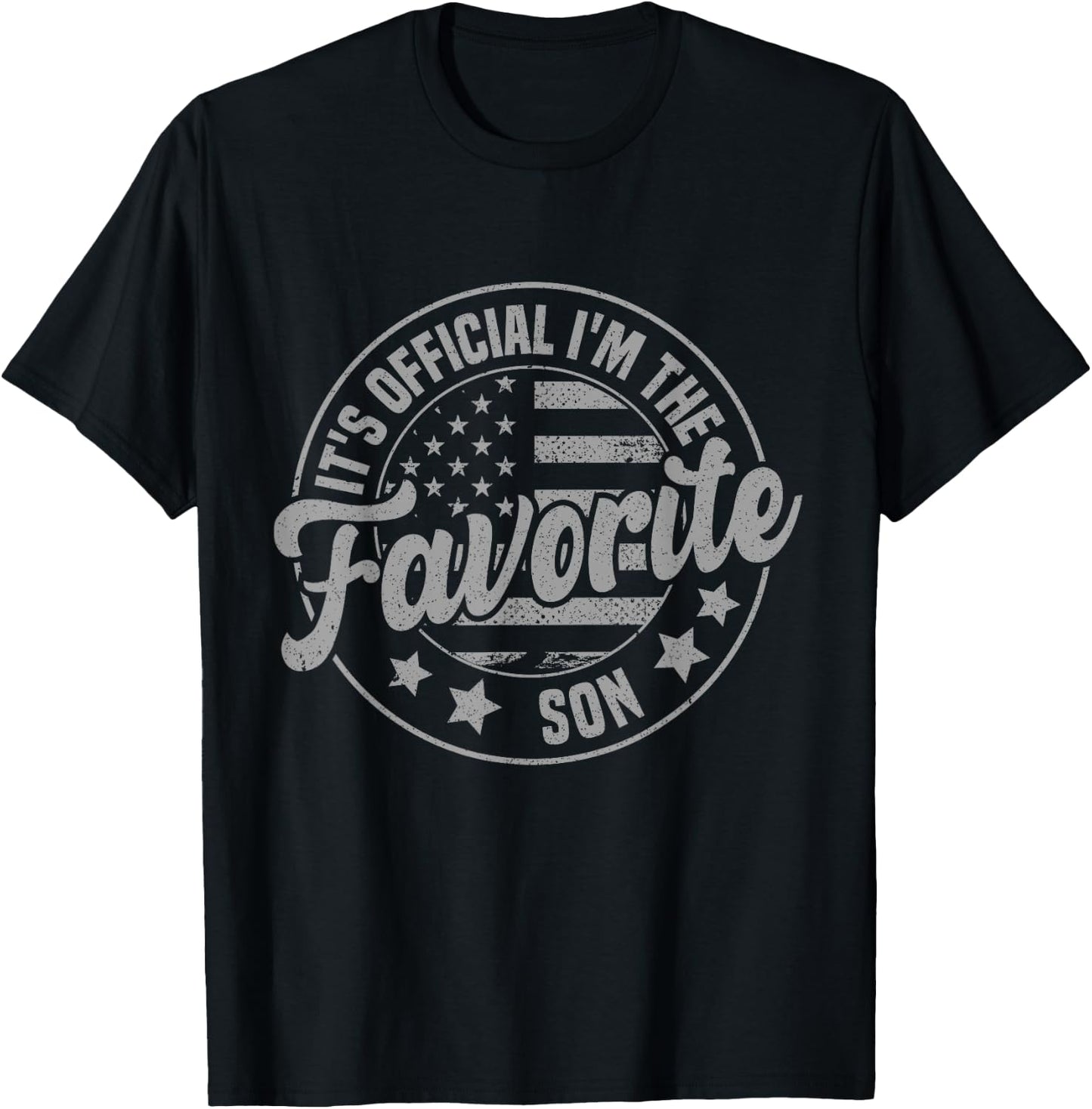It's Official I'm The Favorite Son Funny Vintage T-Shirt - T-Shirt | Black