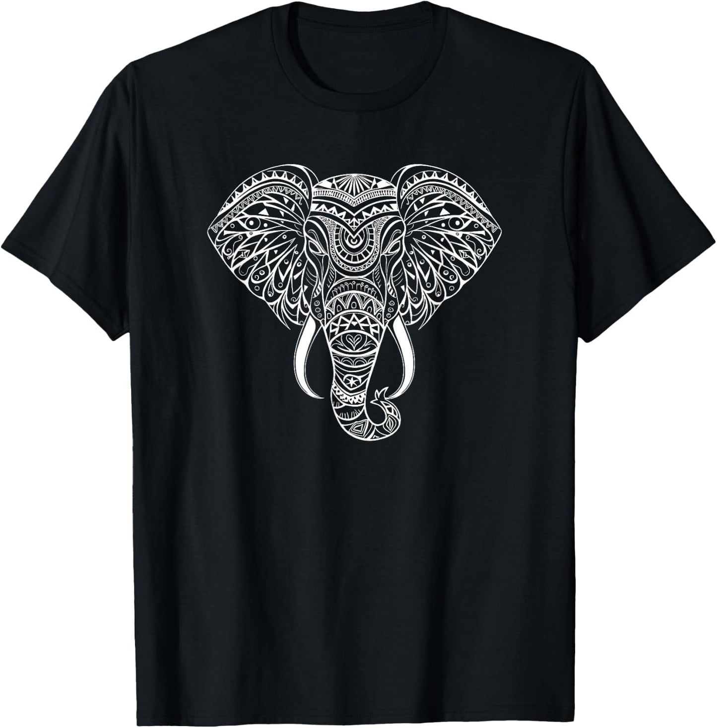 Mandala Art Elephant Elephants T-Shirt - T-Shirt | Black