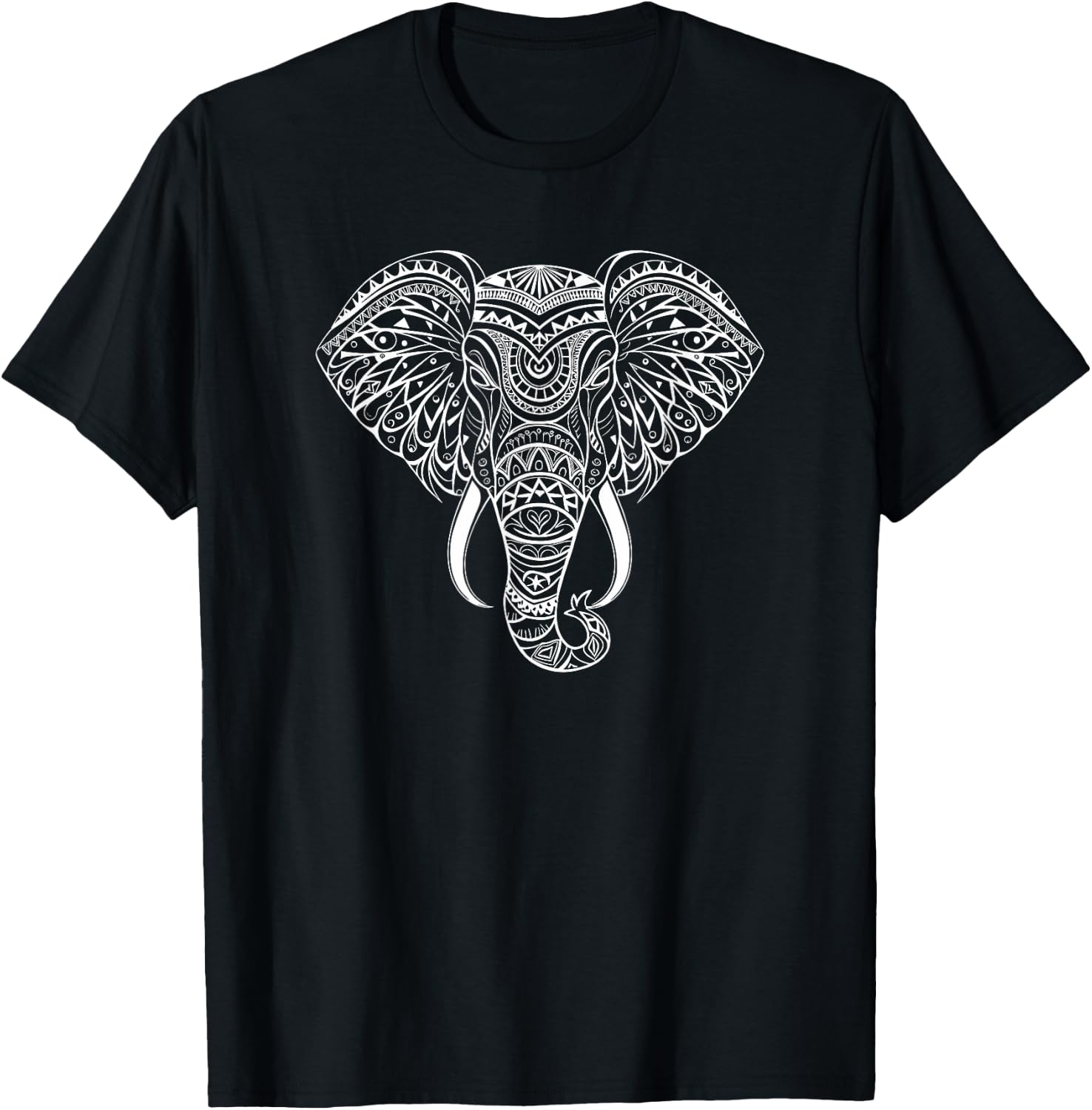 Mandala Art Elephant Elephants T-Shirt - T-Shirt | Black