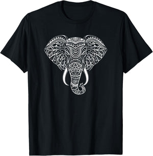 Mandala Art Elephant Elephants T-Shirt - T-Shirt | Black